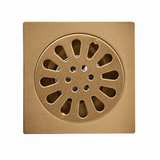 Rejilla De Piso Sol Dorada De 10 × 10 cm - Vista frontal