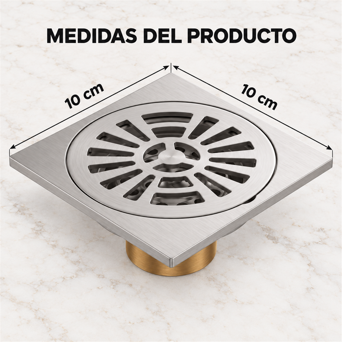 Rejilla De Piso Router Satinada De 10 cm - Medidas del producto