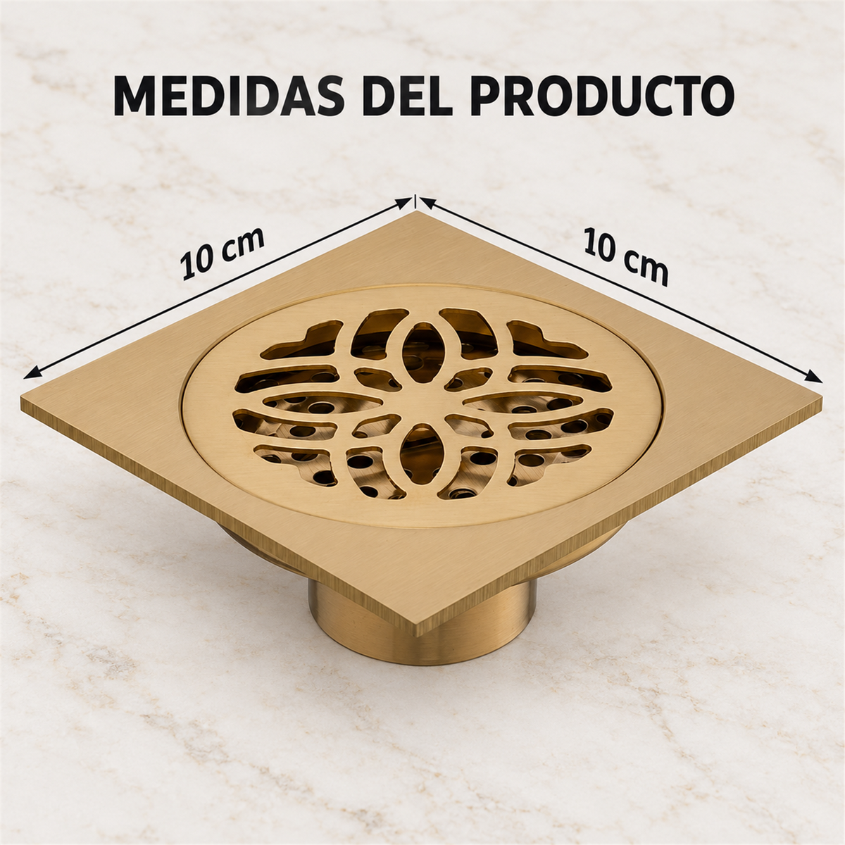 Rejilla De Piso Lotto Dorada Cepillada De 10 cm - Medidas del producto