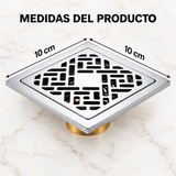Rejilla De Piso Cruze Cromada De 10 cm - Medidas del producto