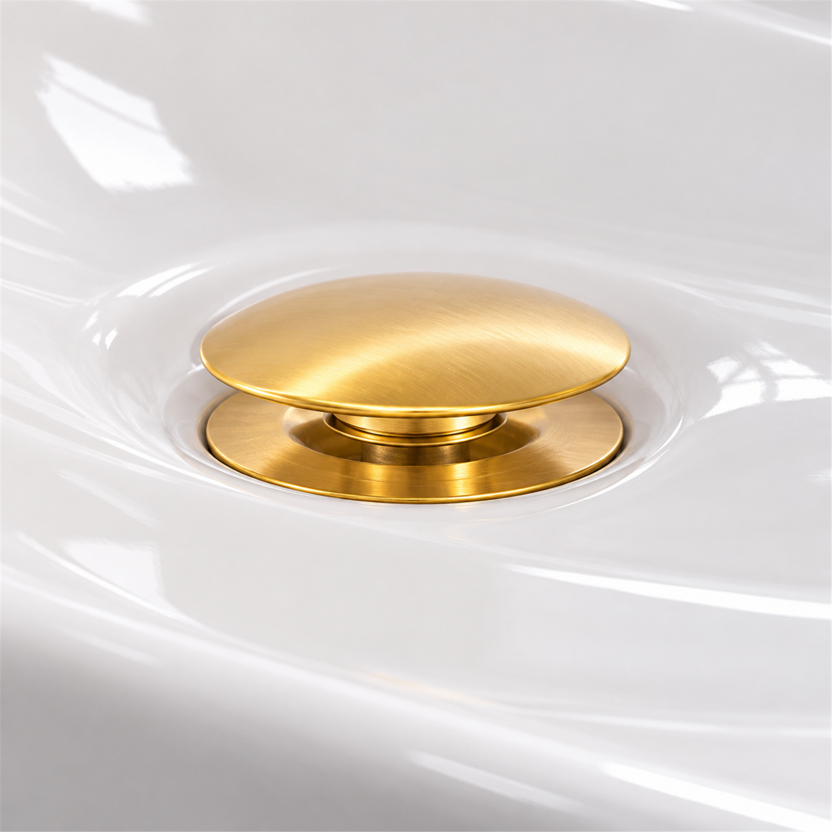 Desagüe Push Dorado En Bronce - Vista cercana del producto