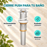Desagüe Push Extralargo En Bronce Sin Rebose - Características del producto