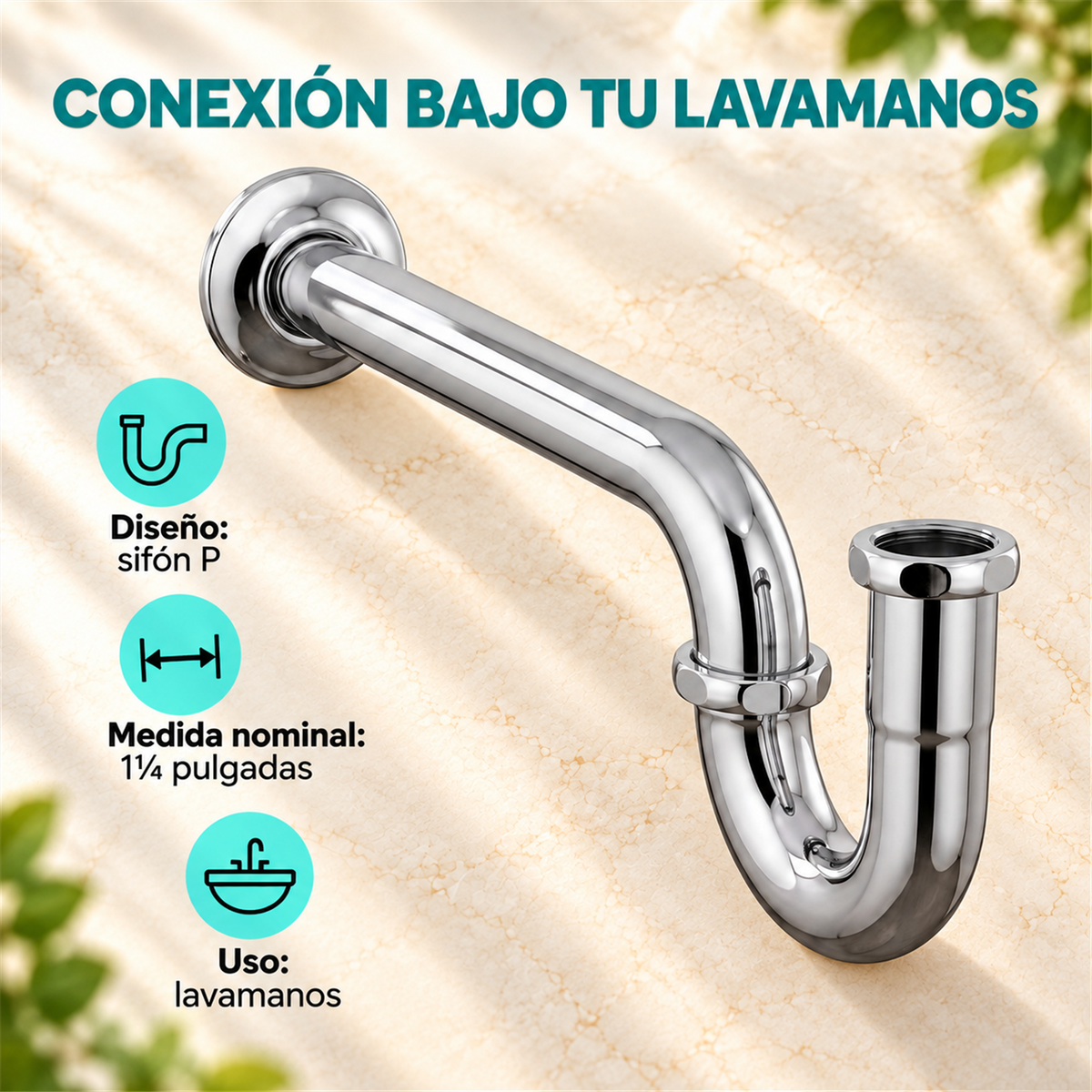 Sifón P En Acero Para Lavamanos De 1¼ Pulgadas - Características del producto