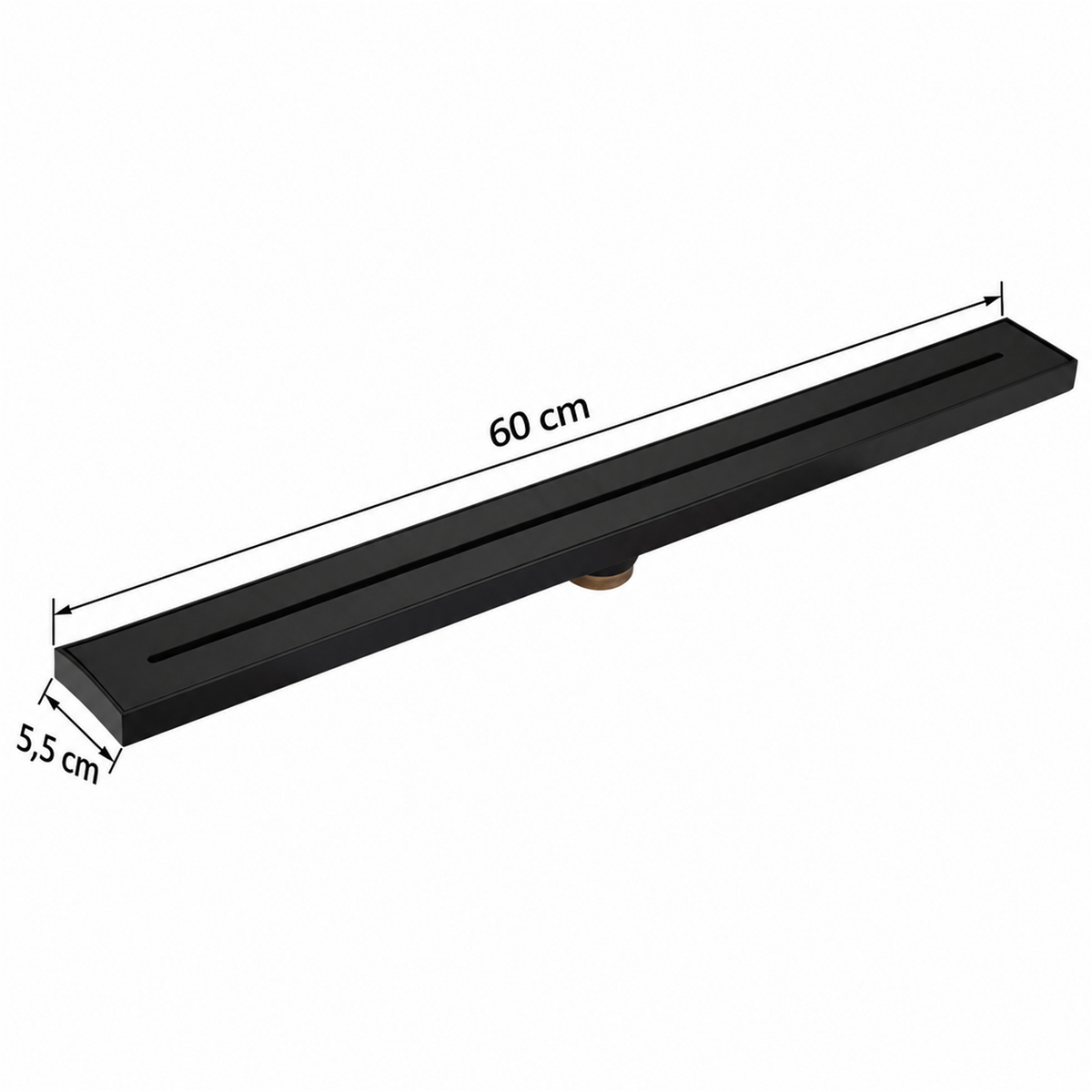 Rejilla Lineal Zen Negra De 5,5 × 60 cm - Medidas del producto