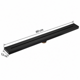 Rejilla Lineal Zen Negra De 5,5 × 60 cm - Medidas del producto