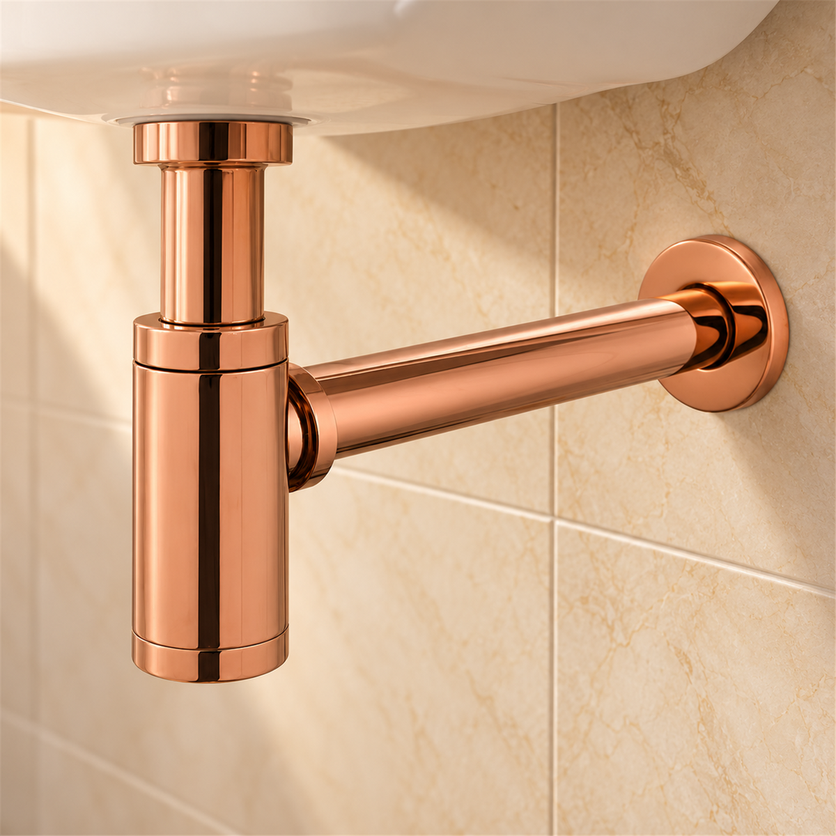 Sifón Botella Cilíndrico Rose Gold - Vista cercana del producto