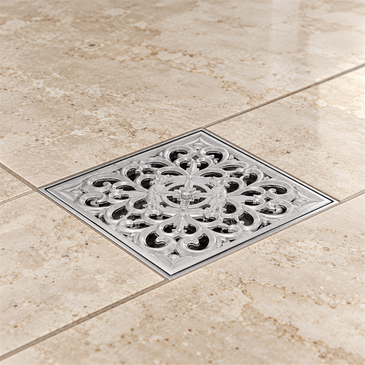 Rejilla De Piso Trinity Cromada De 15 cm - Vista cercana del producto