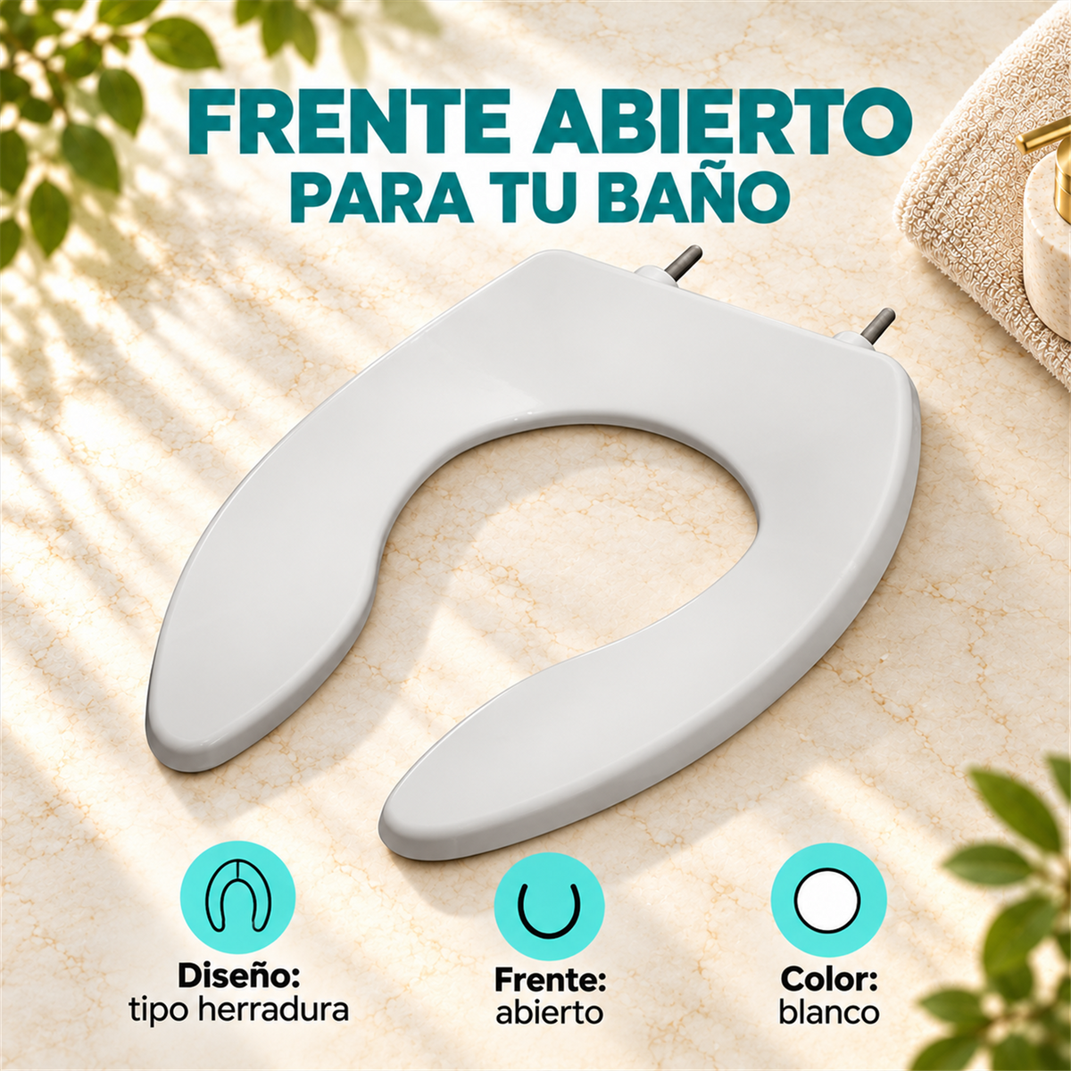 Asiento Sanitario Institucional Tipo Herradura Blanco - Características del producto