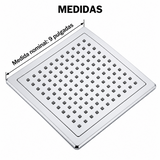 Regadera Cuadrada Slim En ABS Cromado De 9 Pulgadas - Medidas del producto