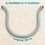 Manguera Para Teleducha De 150 cm Satinada En Acero SUS304 - Medidas del producto