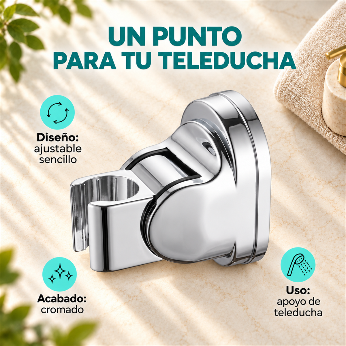 Soporte De Teleducha Ajustable Sencillo Cromado - Características del producto