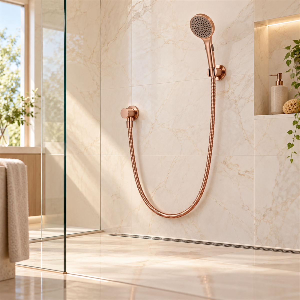 Manguera Para Teleducha De 150 cm Oro Rosa - Ambientación amplia con escala natural