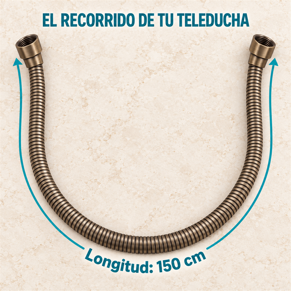 Manguera Para Teleducha De 150 cm Envejecida - Medidas del producto