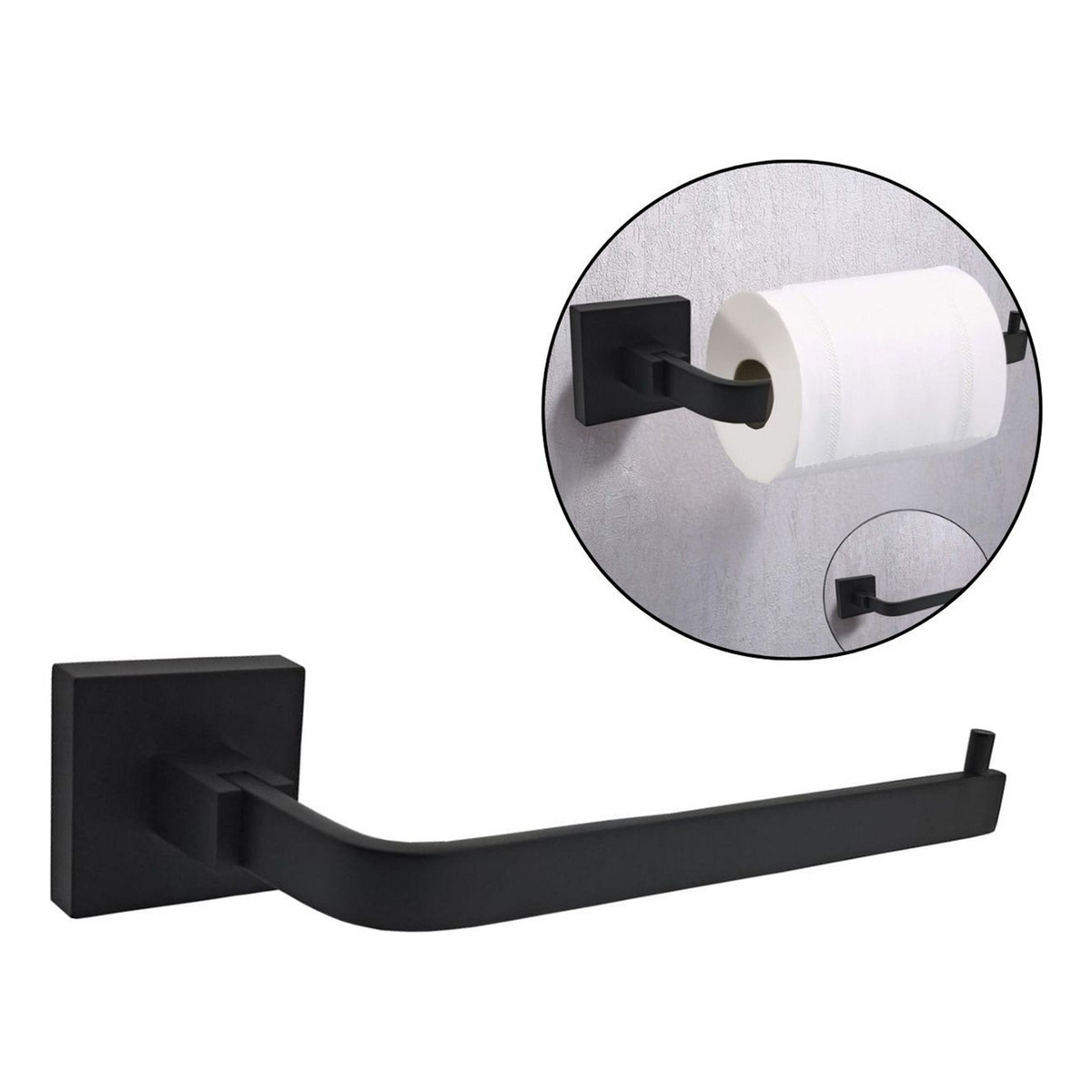 Portarrollos De Base Cuadrada Negro En Bronce - Vista adicional del producto