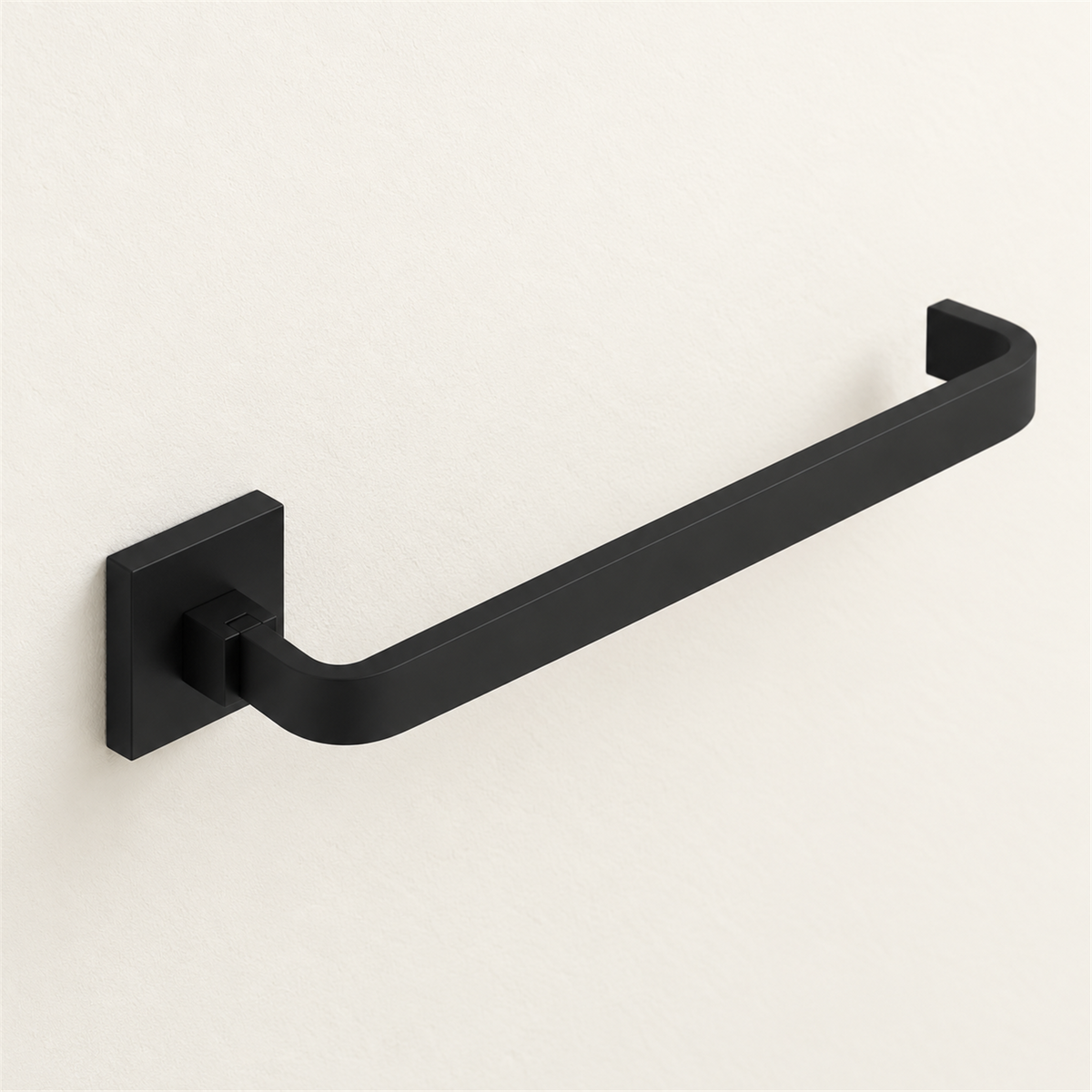 Toallero Corto De Base Cuadrada Negro En Bronce - Vista cercana del producto