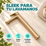 Llave Alta De Agua Fría Para Lavamanos Sleek Dorado Cepillado - Características del producto