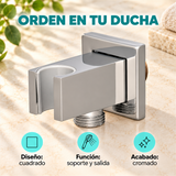 Soporte Cuadrado Para Teleducha Con Salida Cromada - Características del producto