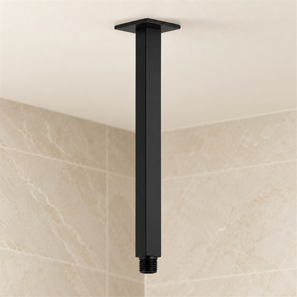 Tubo Cuadrado De Techo Para Ducha Negro En Bronce - Vista cercana del producto