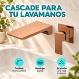 Grifería Monocontrol De Pared Para Lavamanos Cascade Oro Rosa - Características del producto