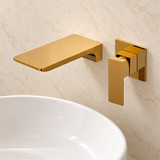 Grifería Monocontrol De Pared Para Lavamanos Cascade Dorada - Vista cercana del producto