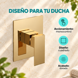 Monocontrol De Ducha Cuadrado Dorado - Características del producto