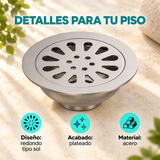 Rejilla De Piso Redonda Tipo Sol En Acero - Características del producto