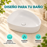 Lavamanos De Sobreponer Triangular Blanco 50 × 42 cm - Características del producto