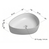 Lavamanos De Sobreponer Triangular Blanco 50 × 42 cm - Medidas del producto