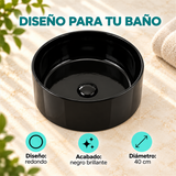 Lavamanos De Sobreponer Samoa Negro Brillante Ø40 cm - Características del producto