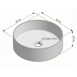 Lavamanos De Sobreponer Samoa Negro Brillante Ø40 cm - Medidas del producto