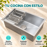 Lavaplatos Rectangular En Acero Inoxidable 304 Brillante 60 × 40 cm - Características del producto
