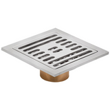Rejilla De Piso Cuadrada Linezza En Bronce Antirretorno - Foto oficial del producto