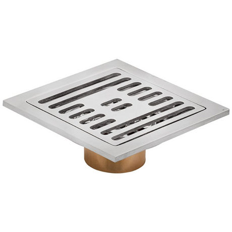 Rejilla De Piso Cuadrada Linezza En Bronce Antirretorno