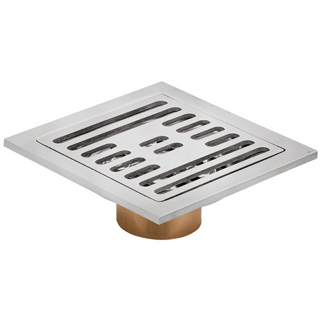 Rejilla De Piso Cuadrada Linezza En Bronce Antirretorno - Foto oficial del producto