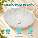 Lavamanos Canoa Calacata Blanco Mate 41 × 33 cm - Características del producto