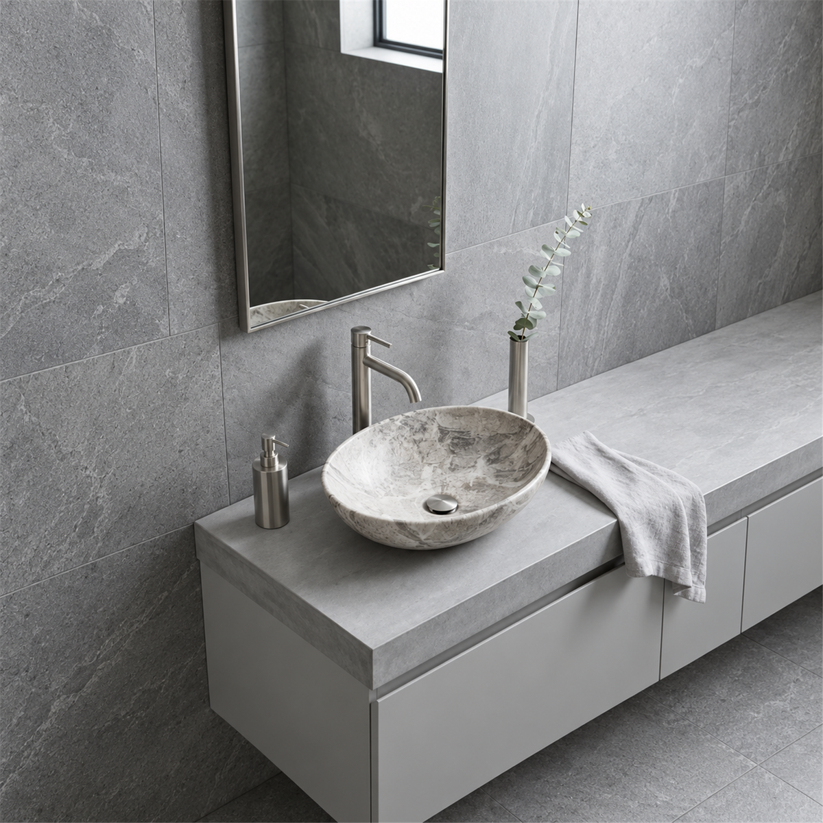 Lavamanos Canoa Calacata Gris 41 × 33 cm - Vista adicional del producto