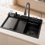 Lavaplatos inteligente Pamo negro 75 x 46 cm instalado en cocina moderna