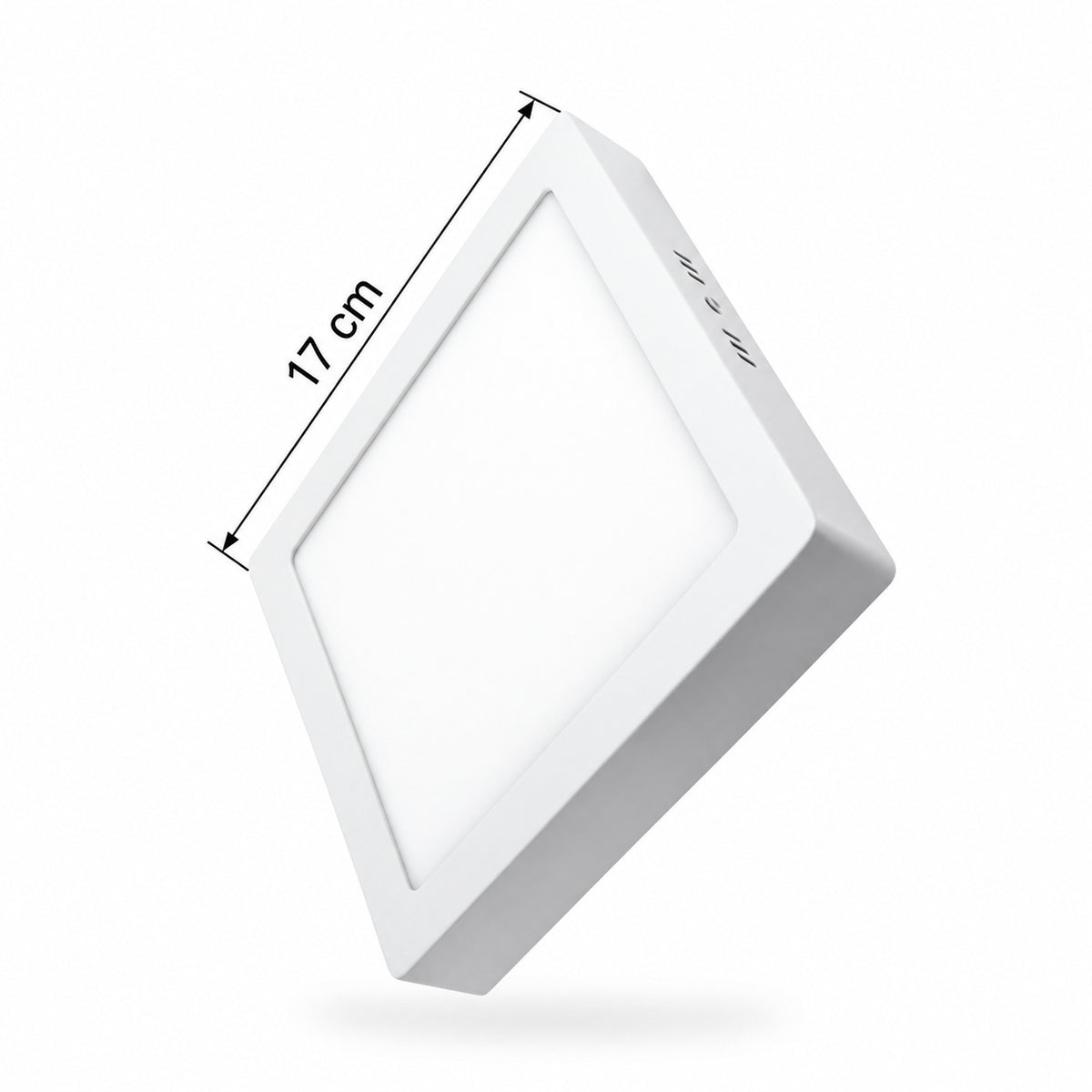 Panel LED Cuadrado 12 W De Sobreponer De 17 cm — dimensiones del producto