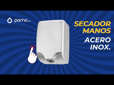 Secador de manos brillante Mini Tornado Plus en acero inoxidable satinado automático infrarrojo con sonido y velocidad ajustable.