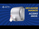 Secador Manos Acero Inoxidable Automático Infrarrojo 1800W con luz LED azul con regulador de velocidad y ruido.