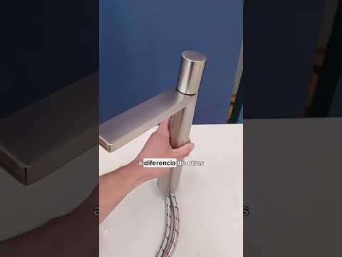 Video Lavamanos Monocontrol Alto Dritto Níquel Texturizado Diseño Moderno