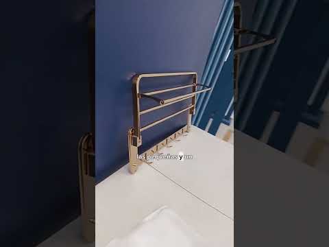 Video Toallero Hotelero en Acero SUS304 Dorado Multifuncional