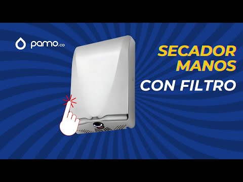 Secador de manos acero inoxidable con filtro HEPA y escobillas satinado turbo