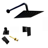 Ducha Negra En Acero Con Llave Manija Agua Fria Cuadrada Color Negro