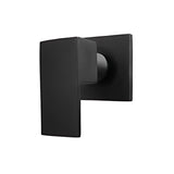 Ducha Negra En Acero Con Llave Manija Agua Fria Cuadrada Color Negro