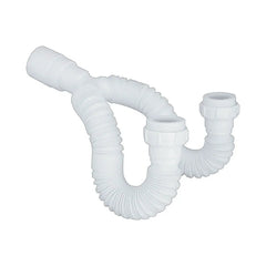 Sifón Blanco Flexible Doble