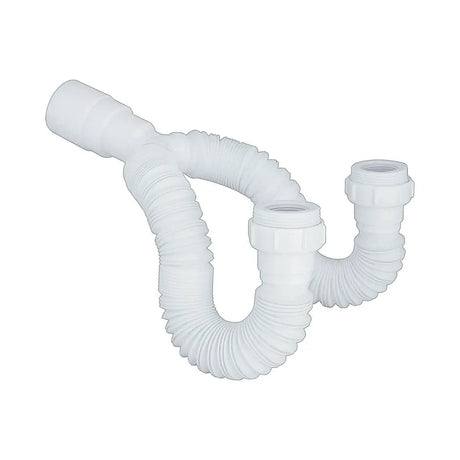 Sifón Blanco Flexible Doble