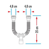 Sifón Blanco Flexible Doble - imagen 3