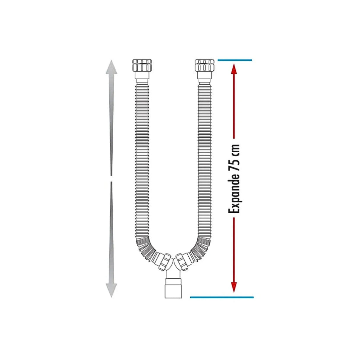 Sifón Blanco Flexible Doble - imagen 4