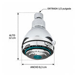 W8004 ficha técnica con medidas: alto 12 cm, ancho 8,3 cm y entrada 1/2 pulgada